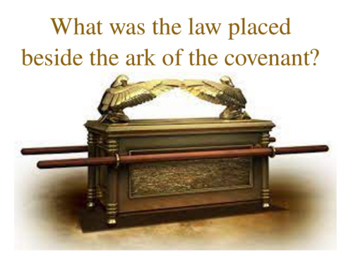What was the law placed beside the ark of the covenant? 